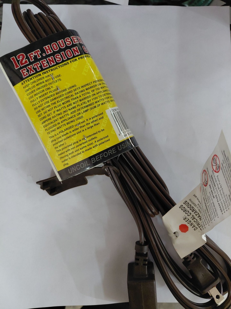 12FT 2pin Extension Cord