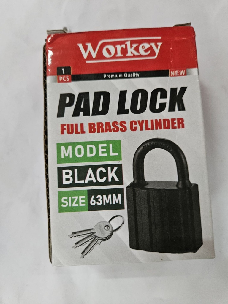 63MM WORKEY BLACK PADLOCK